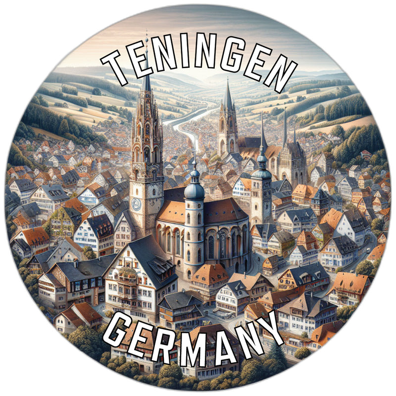 Teningen Germany Souvenir Die Cut Flat Magnet 2-Inch