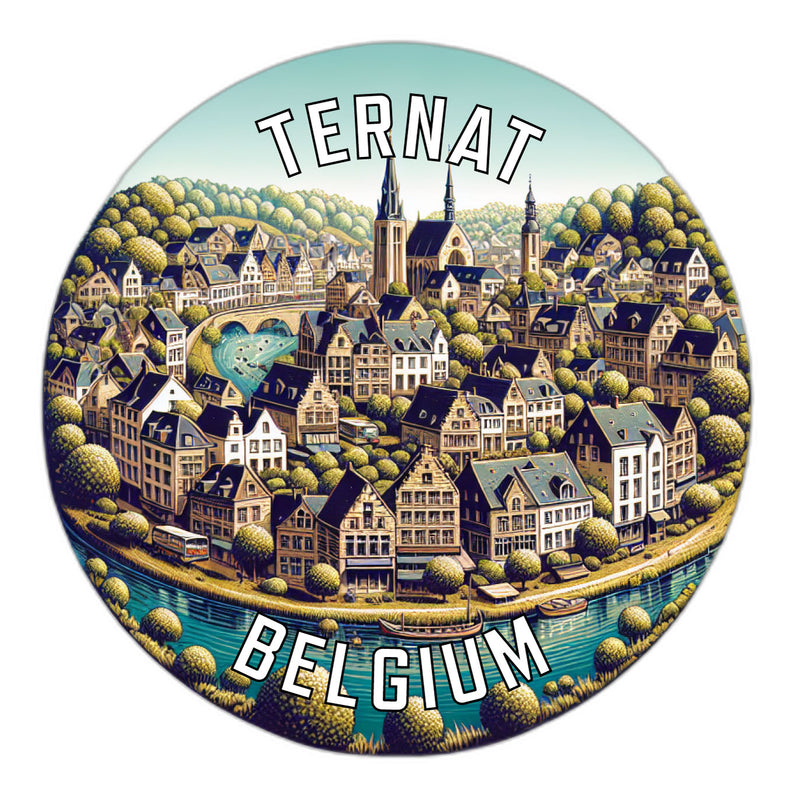 Ternat Belgium Souvenir Die Cut Flat Magnet 6-Inch