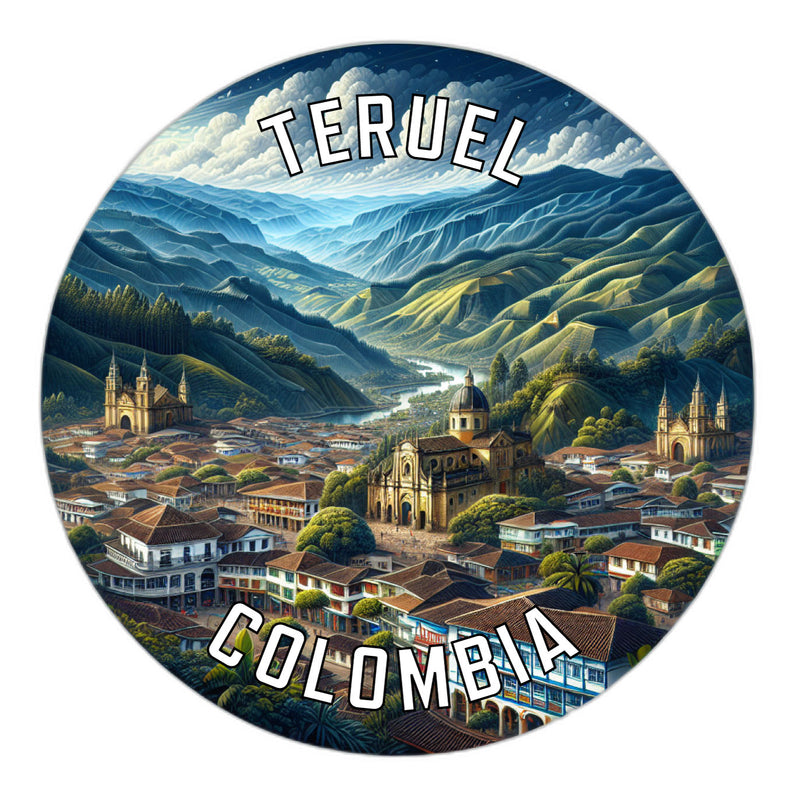 Teruel Colombia Souvenir Die Cut Flat Magnet 2-Inch