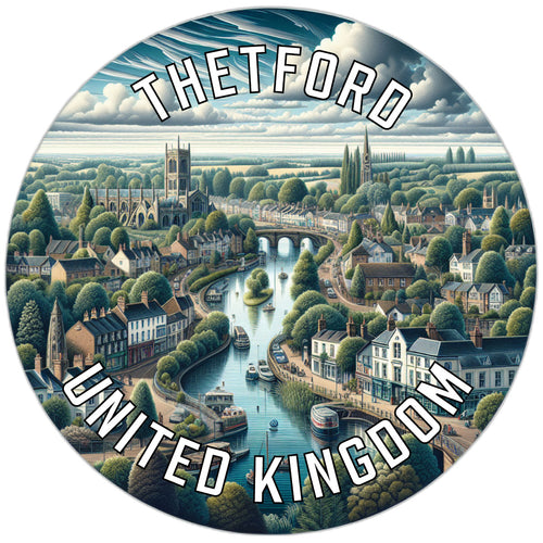 Thetford United Kingdom Souvenir Die Cut Flat Magnet 6-Inch
