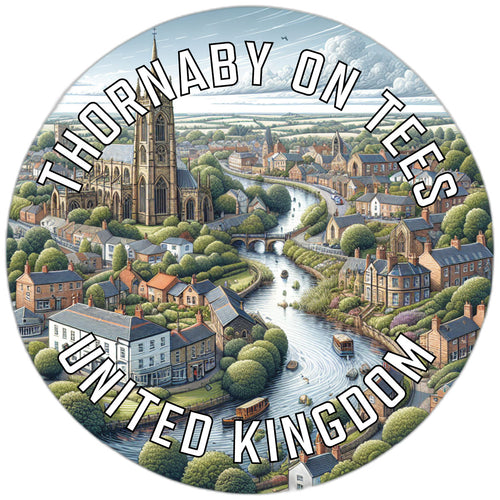 Thornaby on Tees United Kingdom Souvenir Die Cut Flat Magnet 6-Inch
