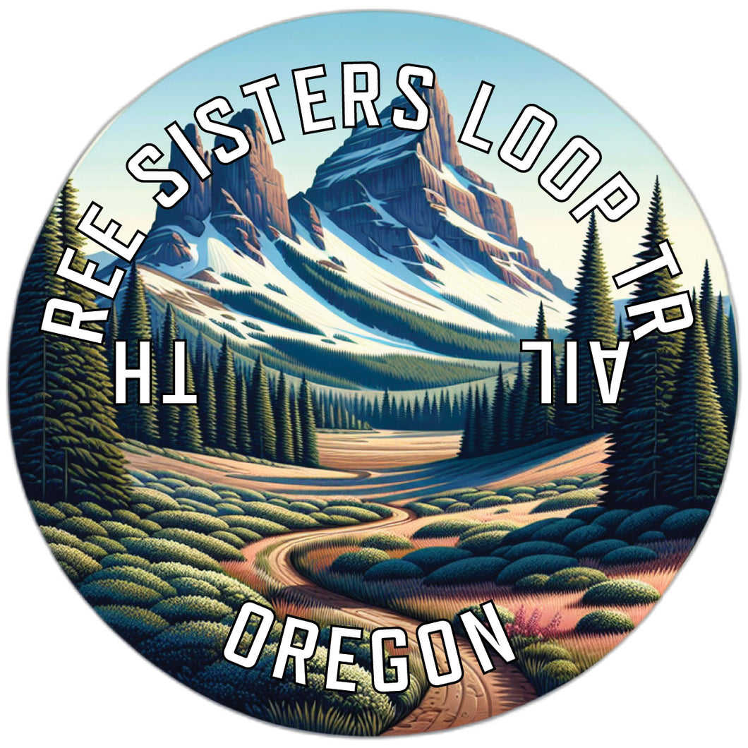 Three Sisters Loop Trail Souvenir Die Cut Flat Magnet 2-Inch