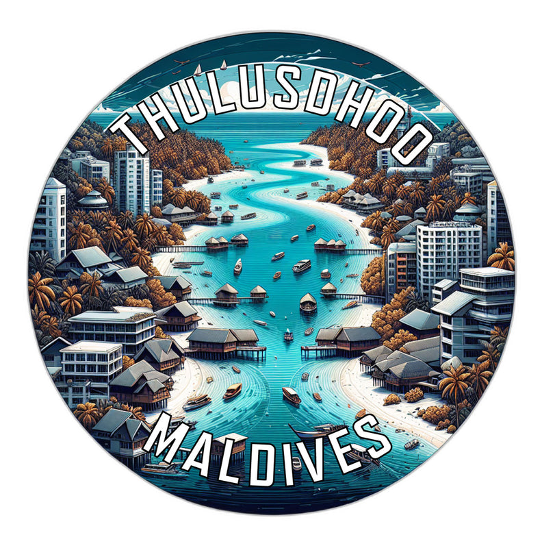 Thulusdhoo Maldives Souvenir Die Cut Flat Magnet 6-Inch