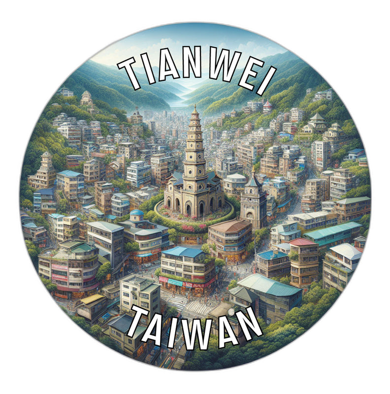 Tianwei Taiwan Souvenir Die Cut Flat Magnet 2-Inch