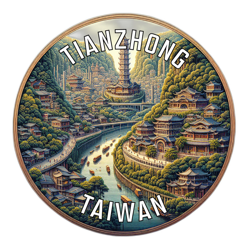 Tianzhong Taiwan Souvenir Vinyl Decal Sticker 2-Inch