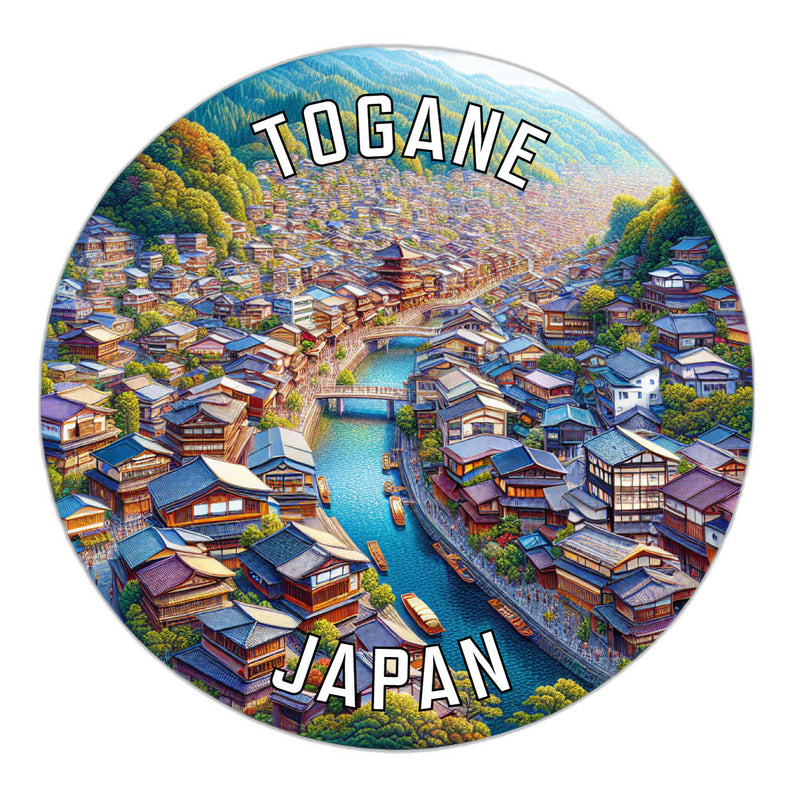 Togane Japan Souvenir Die Cut Flat Magnet 6-Inch