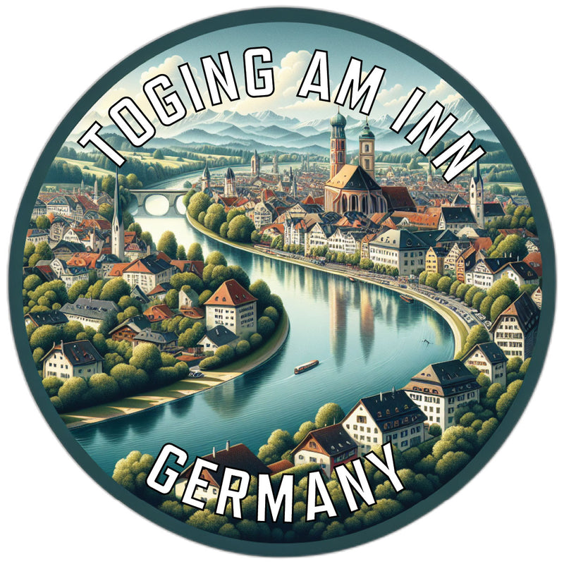 Toging am Inn Germany Souvenir Die Cut Flat Magnet 2-Inch