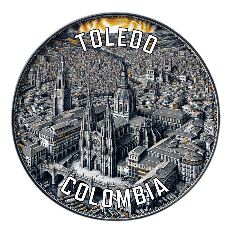 Toledo Colombia Souvenir Die Cut Flat Magnet 2-Inch