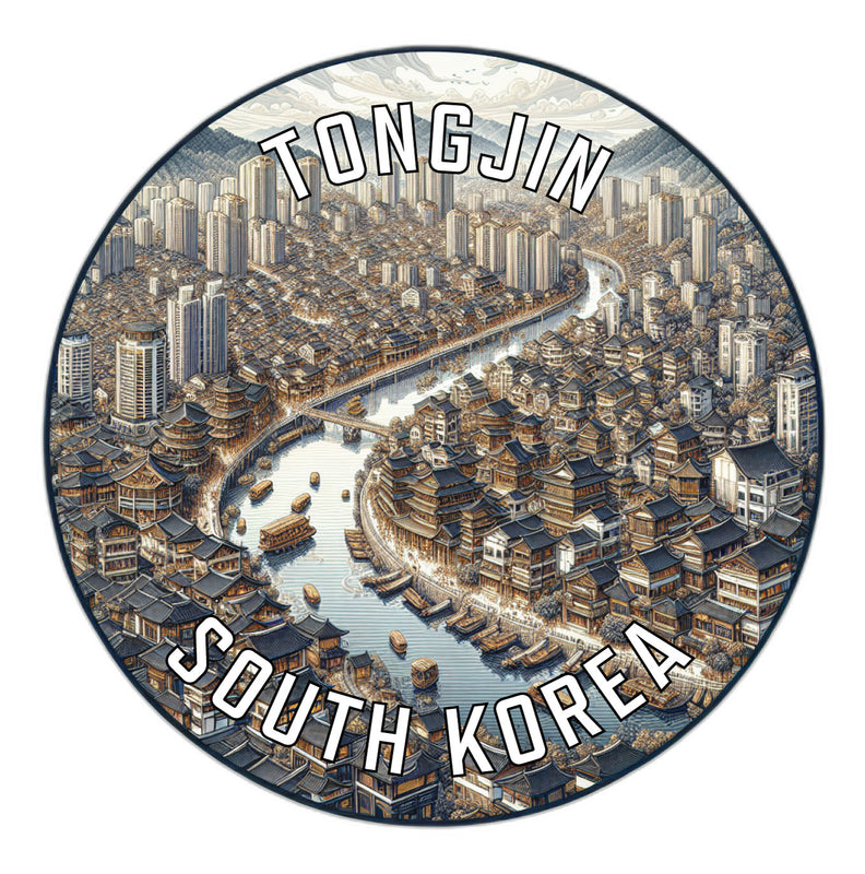 Tongjin Korea South Souvenir Die Cut Flat Magnet 2-Inch