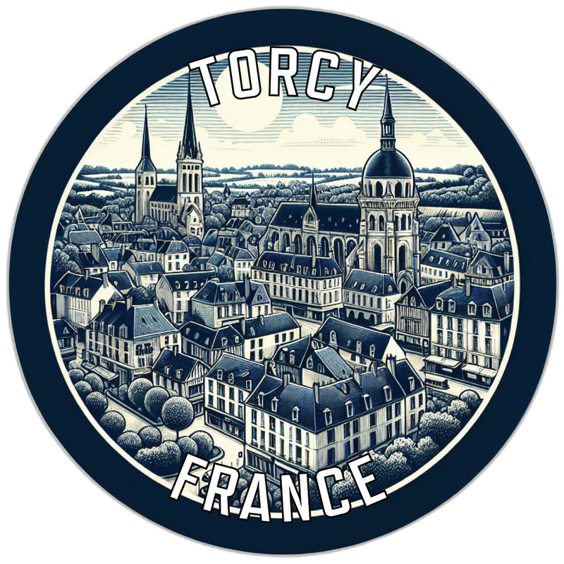 Torcy France Souvenir Die Cut Flat Magnet 2-Inch