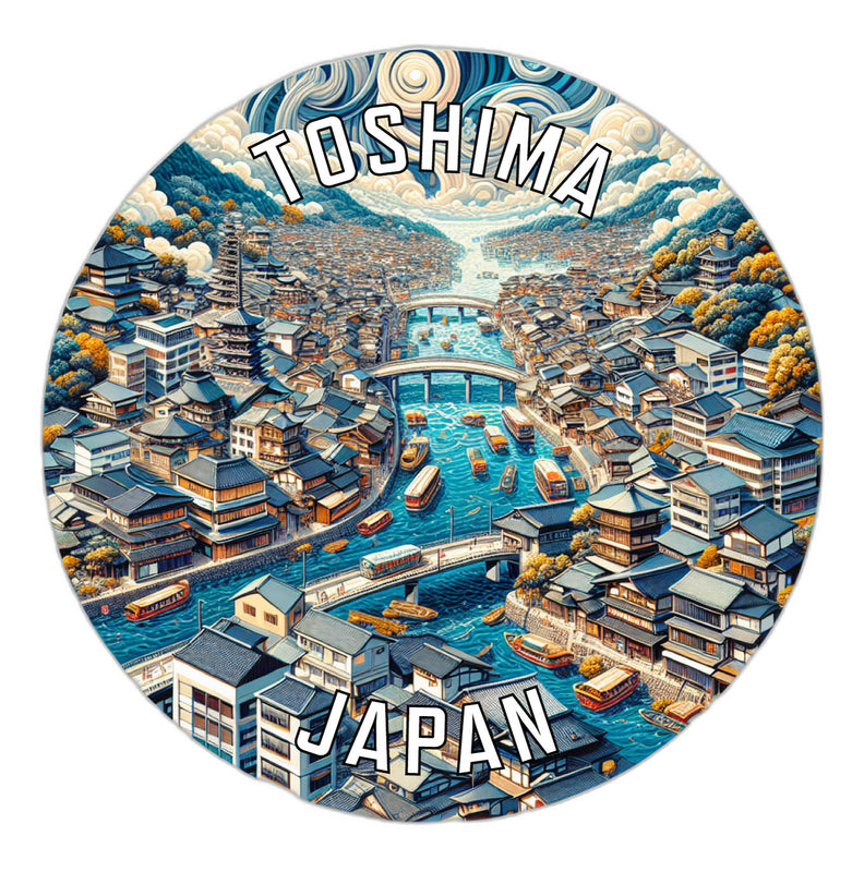 Toshima Japan Souvenir Die Cut Flat Magnet 6-Inch