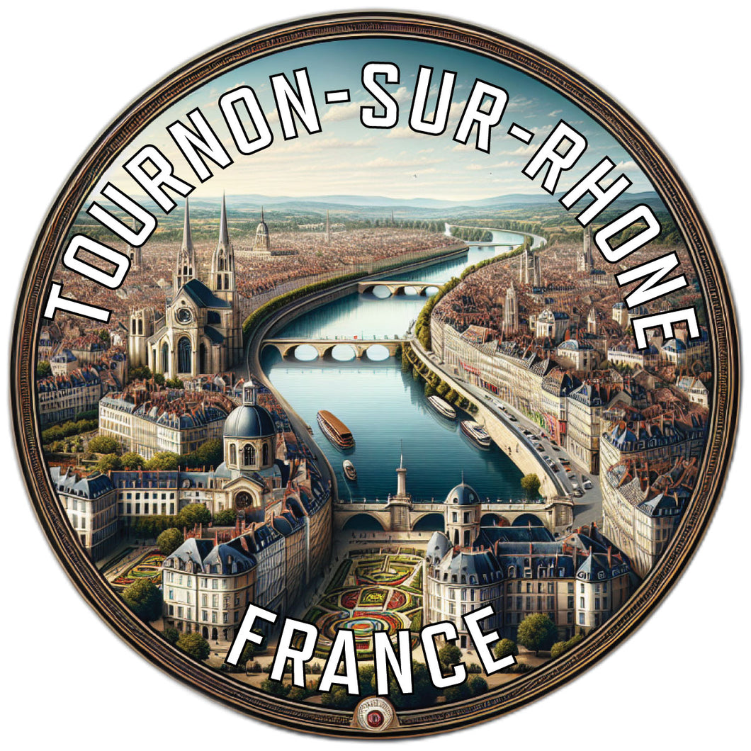 Tournon sur Rhone France Souvenir Die Cut Flat Magnet 2-Inch