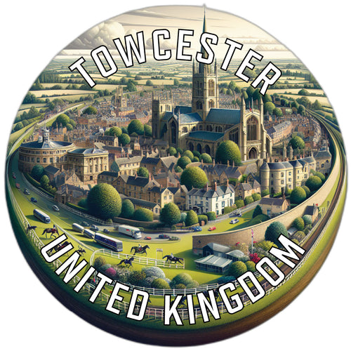 Towcester United Kingdom Souvenir Die Cut Flat Magnet 6-Inch
