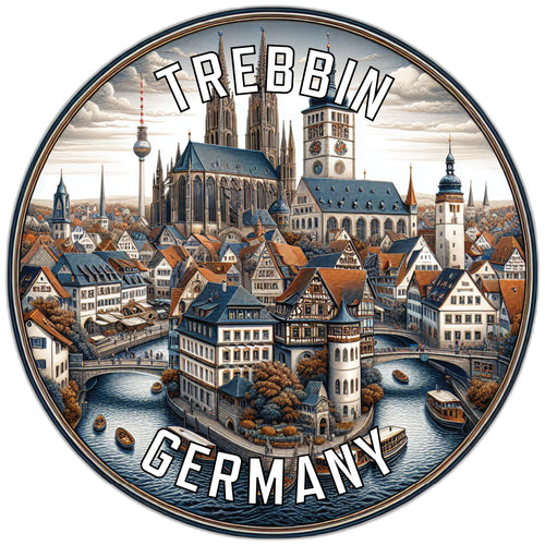 Trebbin Germany Souvenir Die Cut Flat Magnet 2-Inch