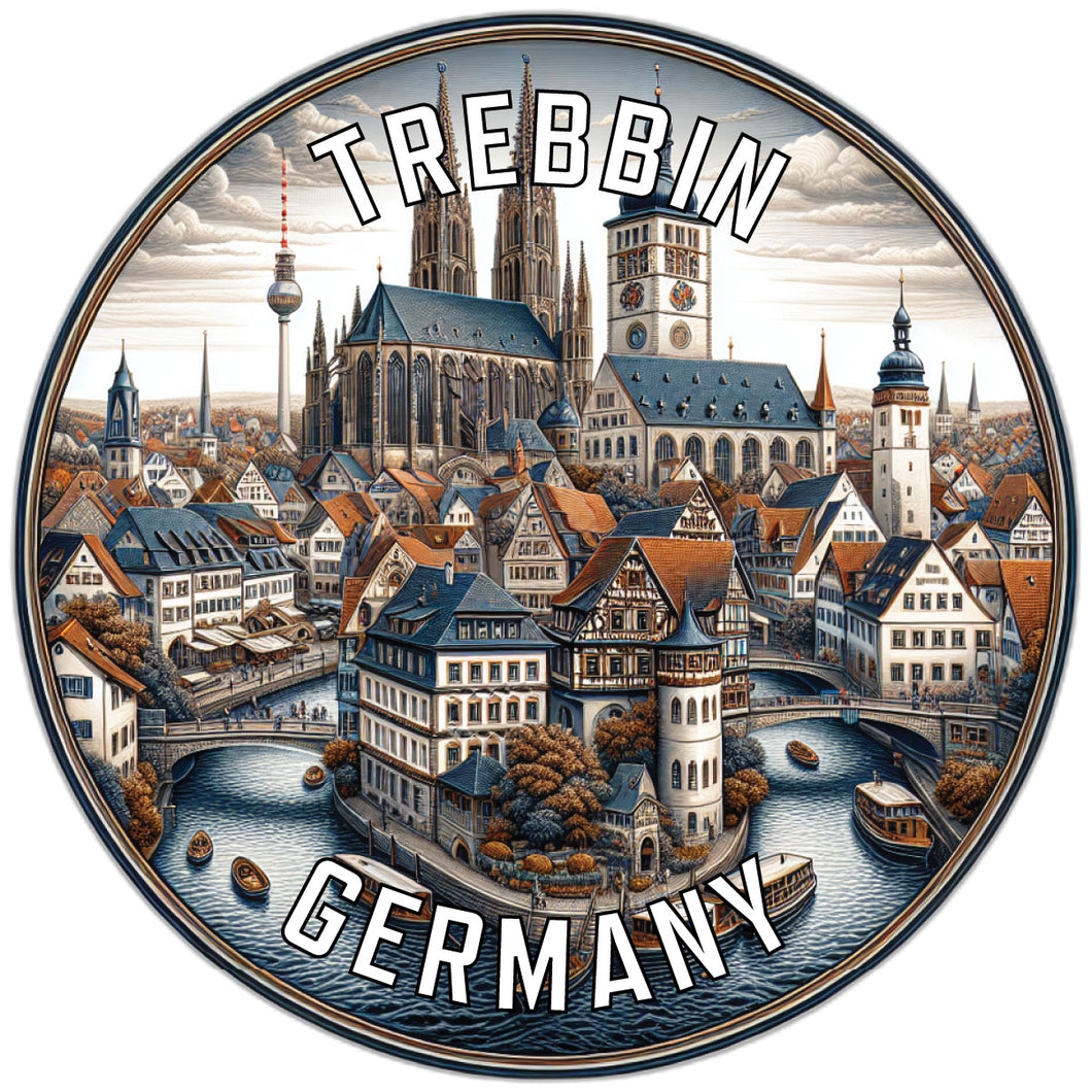 Trebbin Germany Souvenir Die Cut Flat Magnet 2-Inch