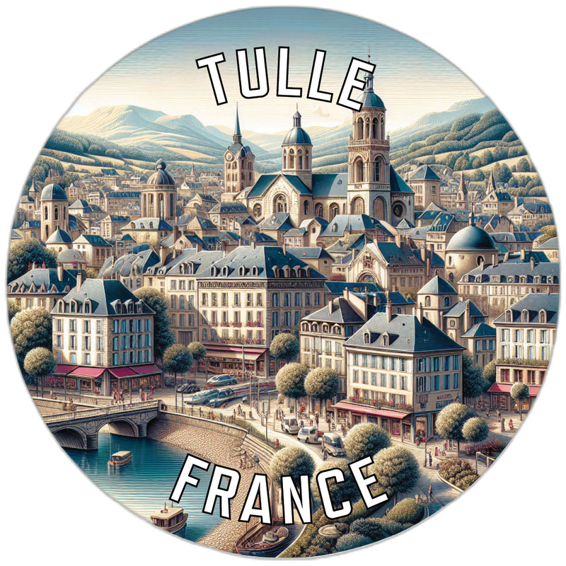 Tulle France Souvenir Die Cut Flat Magnet 6-Inch