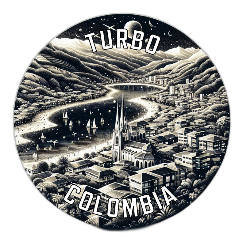 Turbo Colombia Souvenir Die Cut Flat Magnet 6-Inch