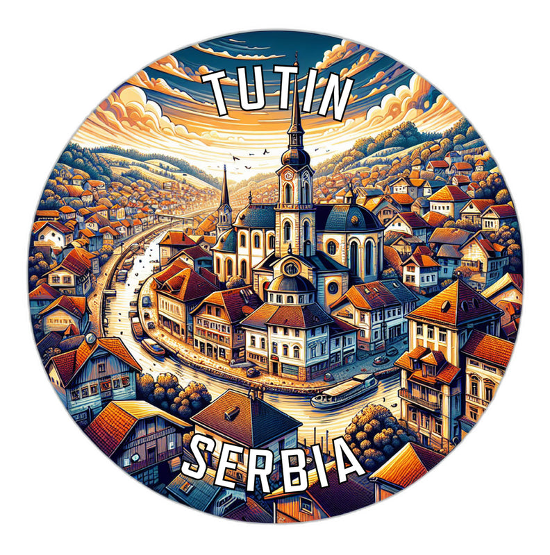 Tutin Serbia Souvenir Die Cut Flat Magnet 6-Inch