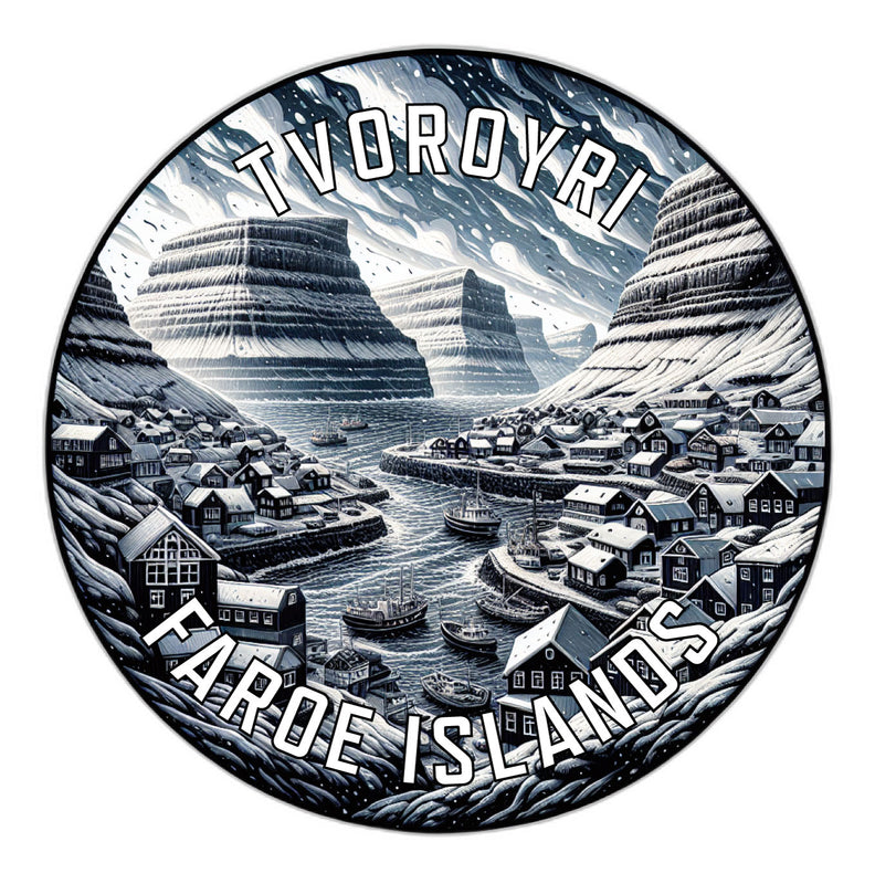 Tvoroyri Faroe Islands Souvenir Die Cut Flat Magnet 2-Inch