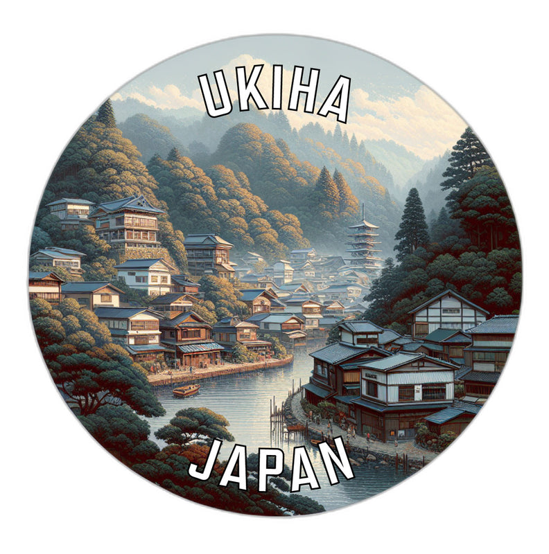 Ukiha Japan Souvenir Die Cut Flat Magnet 2-Inch