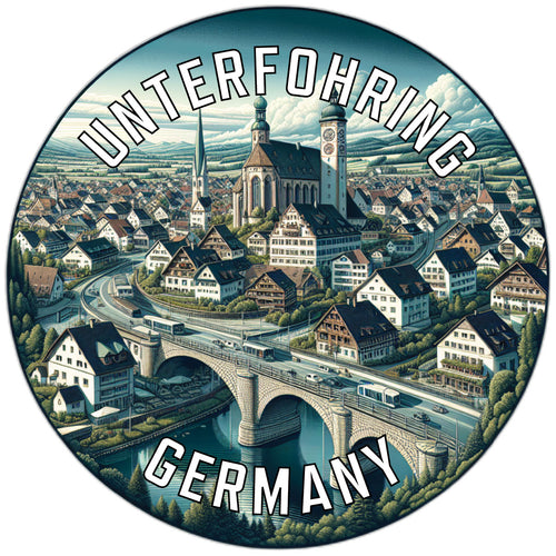 Unterfohring Germany Souvenir Die Cut Flat Magnet 6-Inch