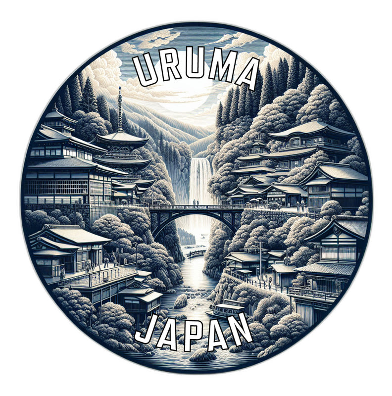 Uruma Japan Souvenir Die Cut Flat Magnet 2-Inch