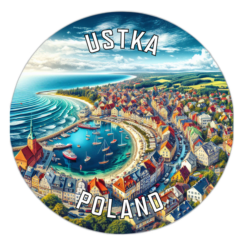 Ustka Poland Souvenir Die Cut Flat Magnet 2-Inch
