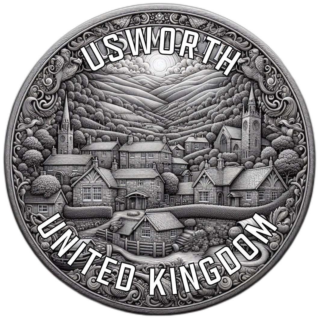 Usworth United Kingdom Souvenir Die Cut Flat Magnet 2-Inch
