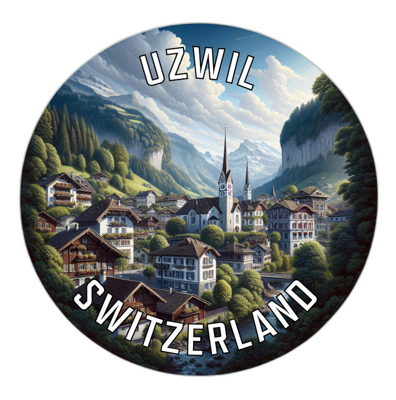 Uzwil Switzerland Souvenir Die Cut Flat Magnet 3-Inch