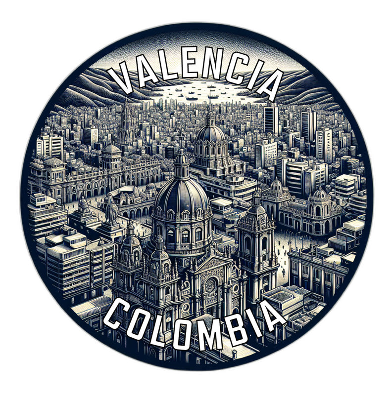 Valencia Colombia Souvenir Die Cut Flat Magnet 6-Inch