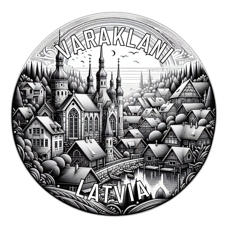 Varaklani Latvia Souvenir Die Cut Flat Magnet 2-Inch