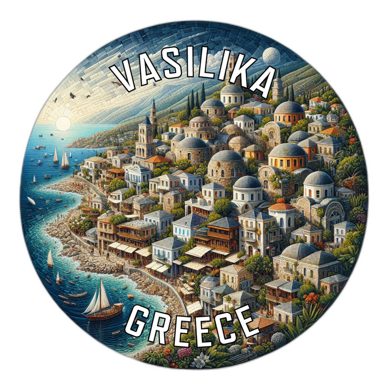 Vasilika Greece Souvenir Die Cut Flat Magnet 6-Inch