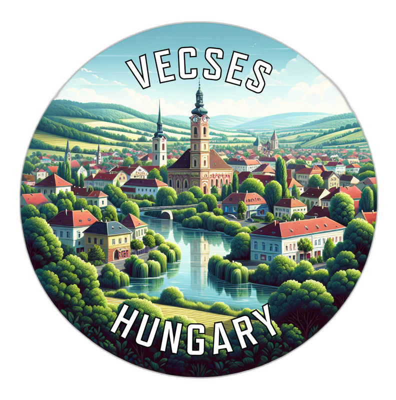 Vecses Hungary Souvenir Die Cut Flat Magnet 6-Inch