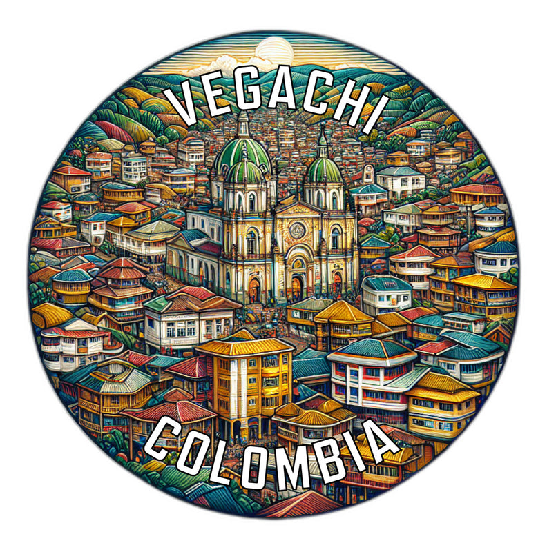 Vegachi Colombia Souvenir Die Cut Flat Magnet 6-Inch
