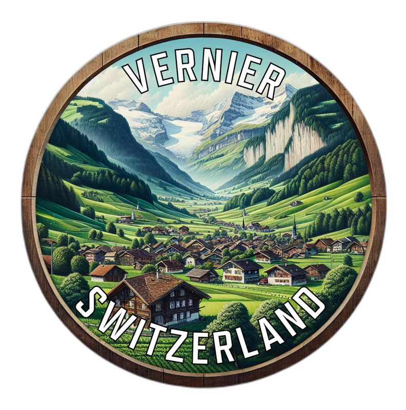 Vernier Switzerland Souvenir Die Cut Flat Magnet 2-Inch