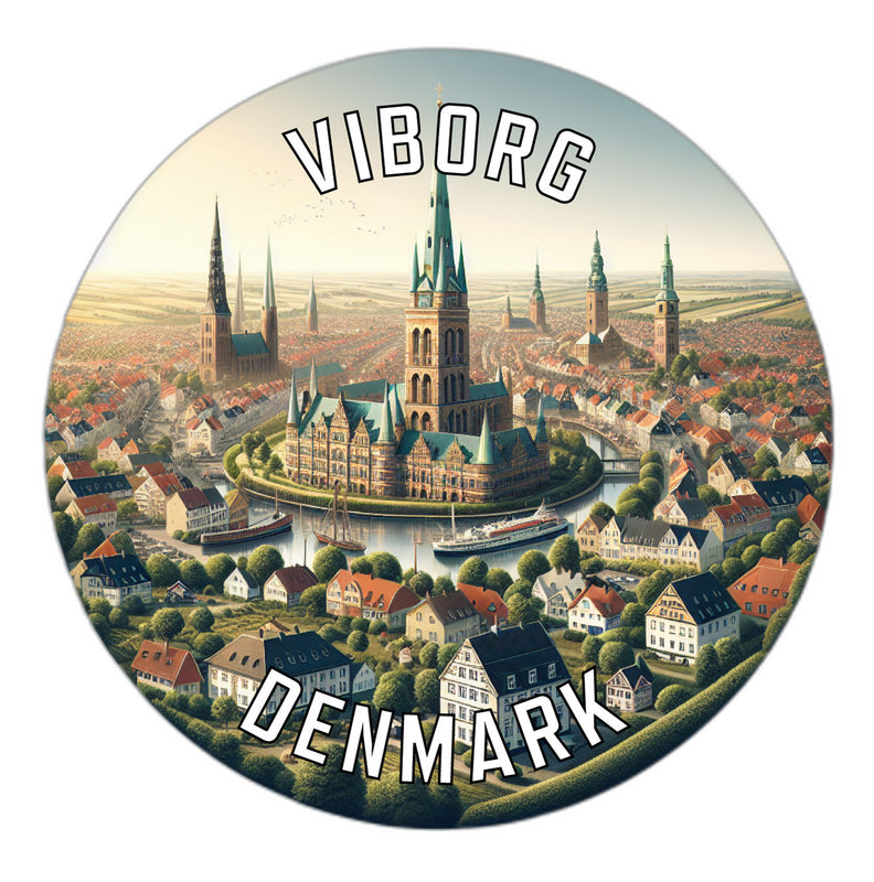 Viborg Denmark Souvenir Die Cut Flat Magnet 6-Inch