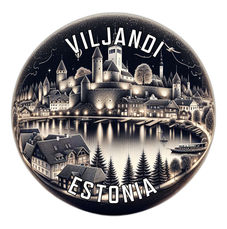 Viljandi Estonia Souvenir Die Cut Flat Magnet 6-Inch