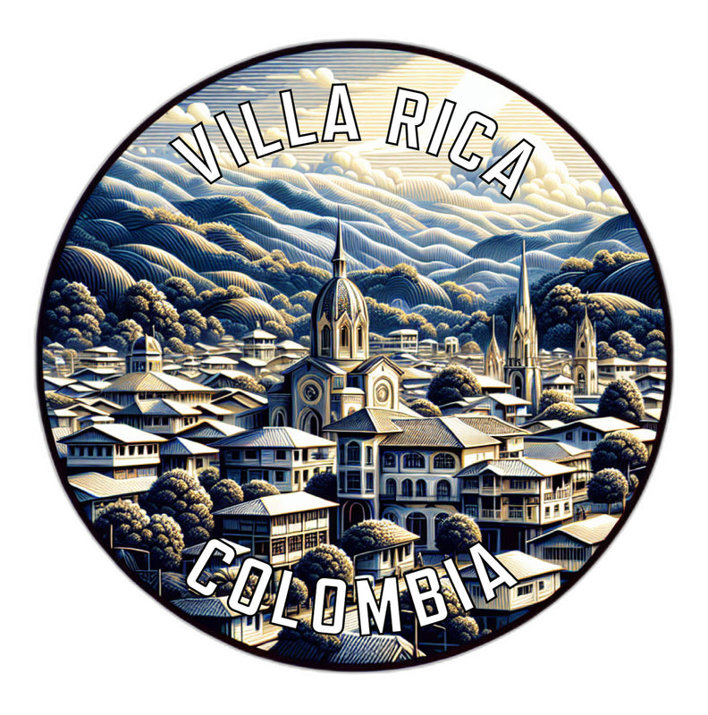 Villa Rica Colombia Souvenir Die Cut Flat Magnet 2-Inch