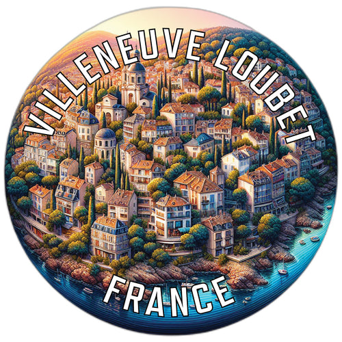 Villeneuve Loubet France Souvenir Die Cut Flat Magnet 2-Inch