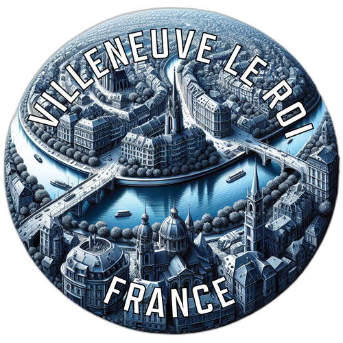 Villeneuve le Roi France Souvenir Die Cut Flat Magnet 6-Inch