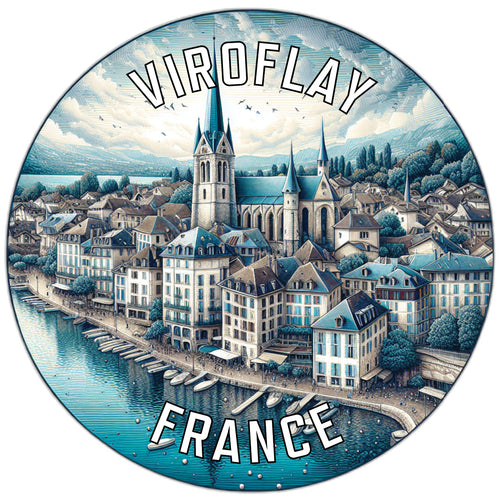 Viroflay France Souvenir Die Cut Flat Magnet 6-Inch