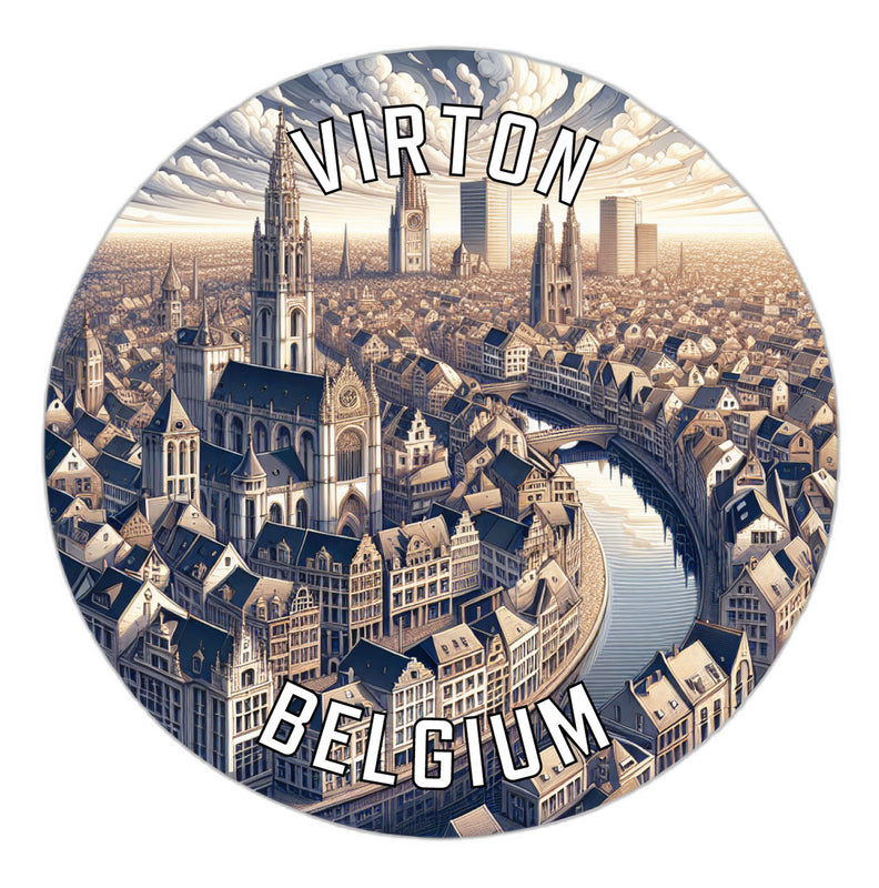Virton Belgium Souvenir Die Cut Flat Magnet 2-Inch