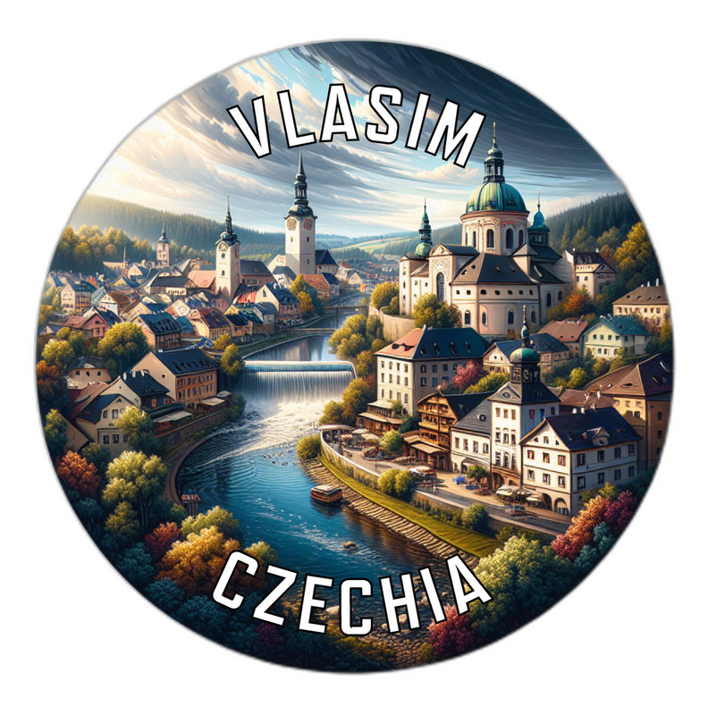 Vlasim Czechia Souvenir Die Cut Flat Magnet 6-Inch