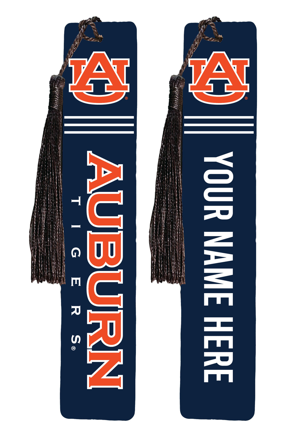 Auburn Tigers Personalized Wooden Bookmark with Tassel – Officially Licensed Collegiate Product 4-Pack