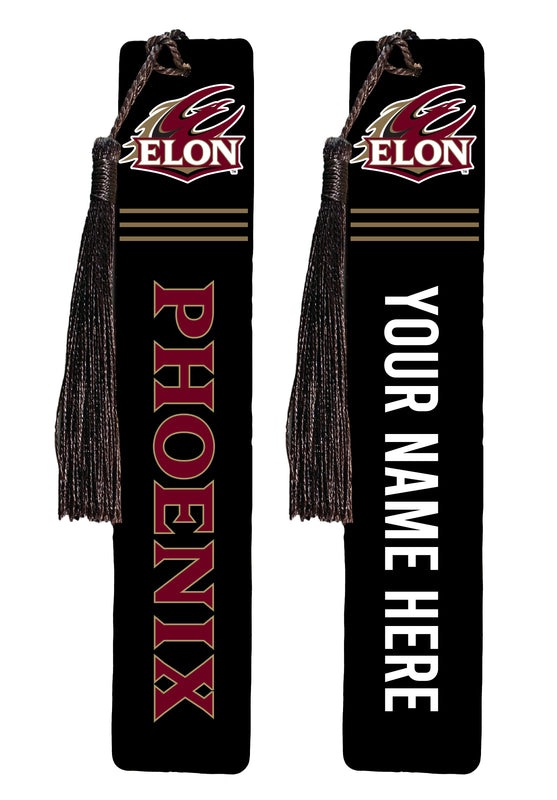 Elon University Personalized Wooden Bookmark with Tassel – Officially Licensed Collegiate Product 2-Pack