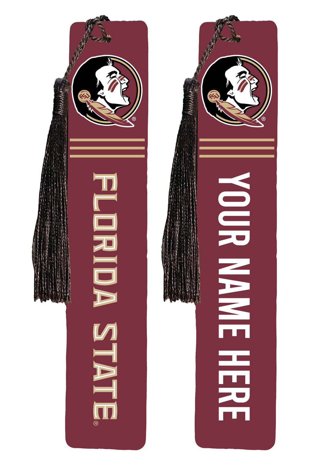 Florida State Seminoles Personalized Wooden Bookmark with Tassel – Officially Licensed Collegiate Product 4-Pack