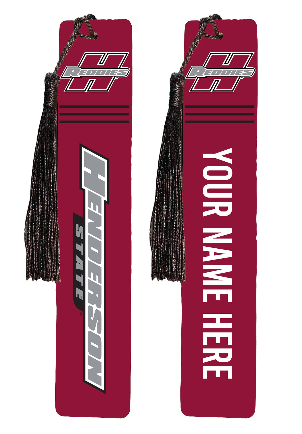 Henderson State Reddies Personalized Wooden Bookmark with Tassel – Officially Licensed Collegiate Product 2-Pack
