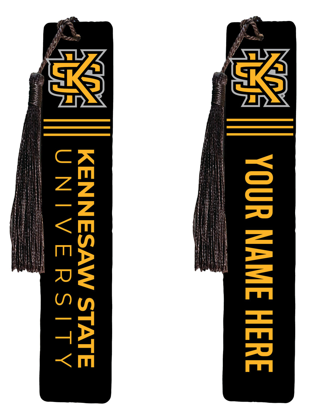 Kennesaw State University Personalized Wooden Bookmark with Tassel – Officially Licensed Collegiate Product 4-Pack