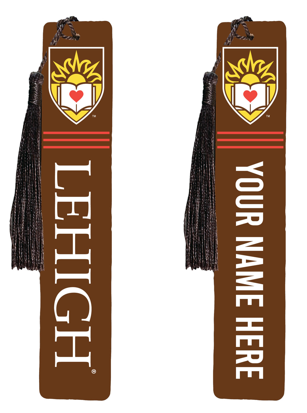 Lehigh University Mountain Hawks Personalized Wooden Bookmark with Tassel – Officially Licensed Collegiate Product 4-Pack