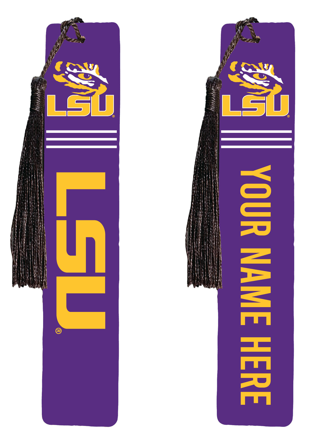 LSU Tigers Personalized Wooden Bookmark with Tassel – Officially Licensed Collegiate Product Single
